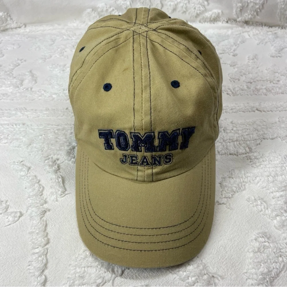 TOMMY JEANS Women's Hat Cap Green Yellow Casual Streetwear Sporty Athleisure Y2K